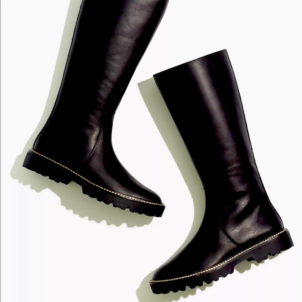 NWT Madewell The Citywalk Lugsole Tall Boot in Leather